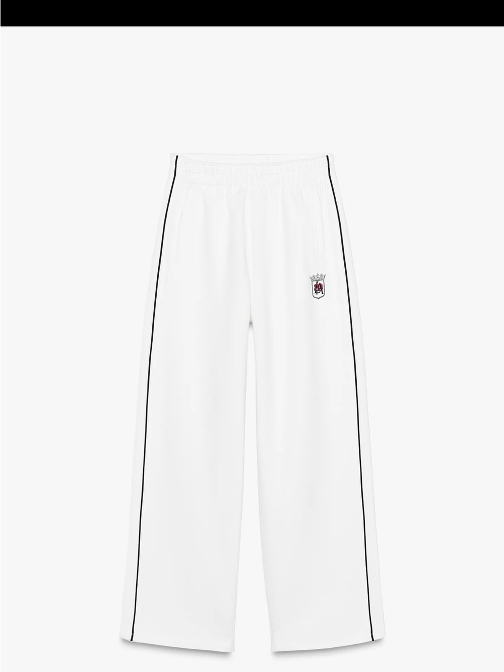 White Track Pants with Side Stripe